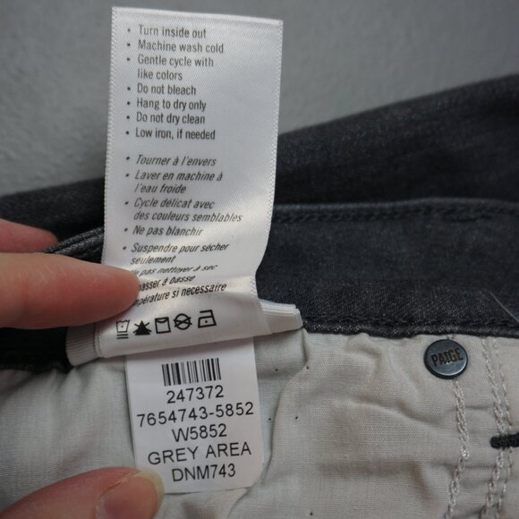 New Paige Jeans Margot Stretchy High Rise Ultra Skinny in Grey Area size 32 - Picture 16 of 16